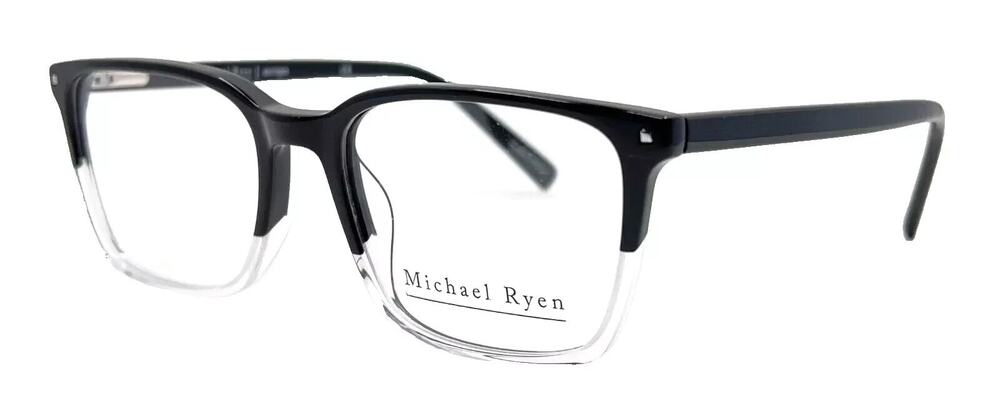 MICHAEL RYEN MR-212 C1 BLACK CRYSTAL SQUARED EYEGLASSES FRAME 49-18-145